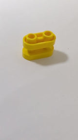 NEU Stein, rund 1 x 2 mit hohlen Noppen und offener Mitte, mit Stäben gelb