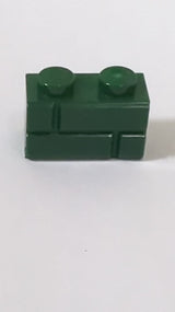 NEU Stein, modifiziert 1 x 2 mit Mauerprofil dunkelgrün