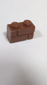 NEU Stein, modifiziert 1 x 2 mit Mauerprofil neubraun