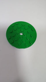 NEU Platte, rund 6 x 6 mit Loch grün