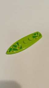 NEU Minifigur, Standard-Surfbrett mit Utensilien, grünen Kiefern und Muster aus goldenen und weißen Sternen (BAM) lindgrün