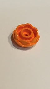 NEU Pflanzenblume rund, 2 Schichten (Pfingstrose Rose) mit offener Noppe und kleinem Pinloch orange