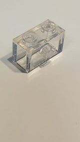 NEU Stein modifiziert 1 x 2 mit Noppe und Noppenhalter transparent weiß