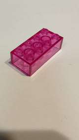 NEU Stein 2 x 4 transparent knallpink