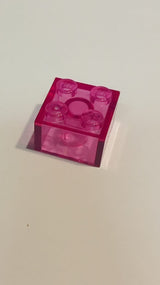 NEU Stein 2 x 2 transparent knallpink