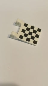 NEU Flagge 2 x 2 Quadrat mit Schachbrettmuster auf beiden Seiten, schwarze Ecken (gedruckt) weiß
