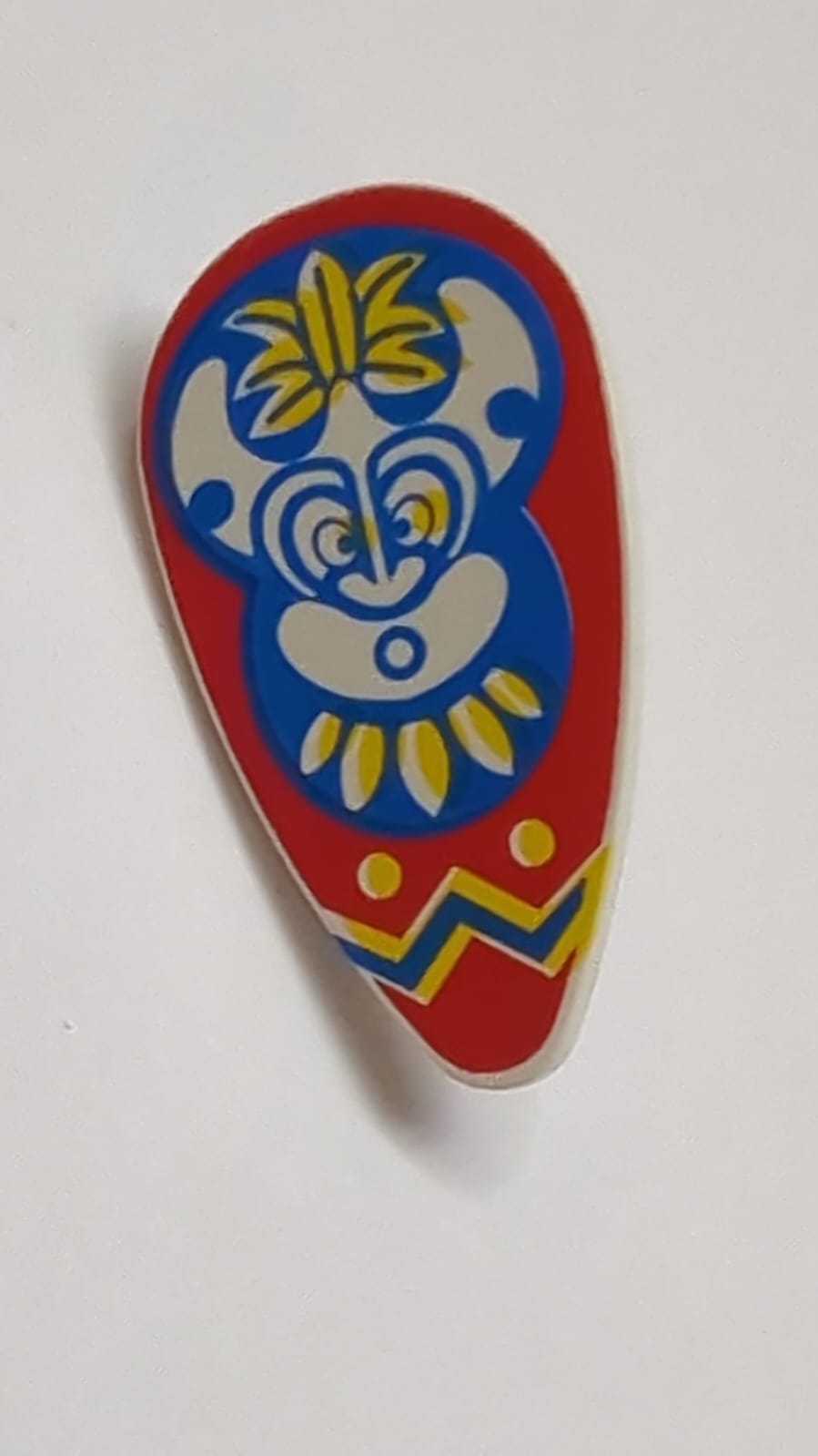 Minifigur, Schild oval mit Muster der Islanders-Maske weiß