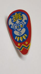 Minifigur, Schild oval mit Muster der Islanders-Maske weiß