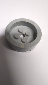 NEU Brick, Round 4 x 4 with Recessed Center and Hole neuhellgrau light bluish gray
