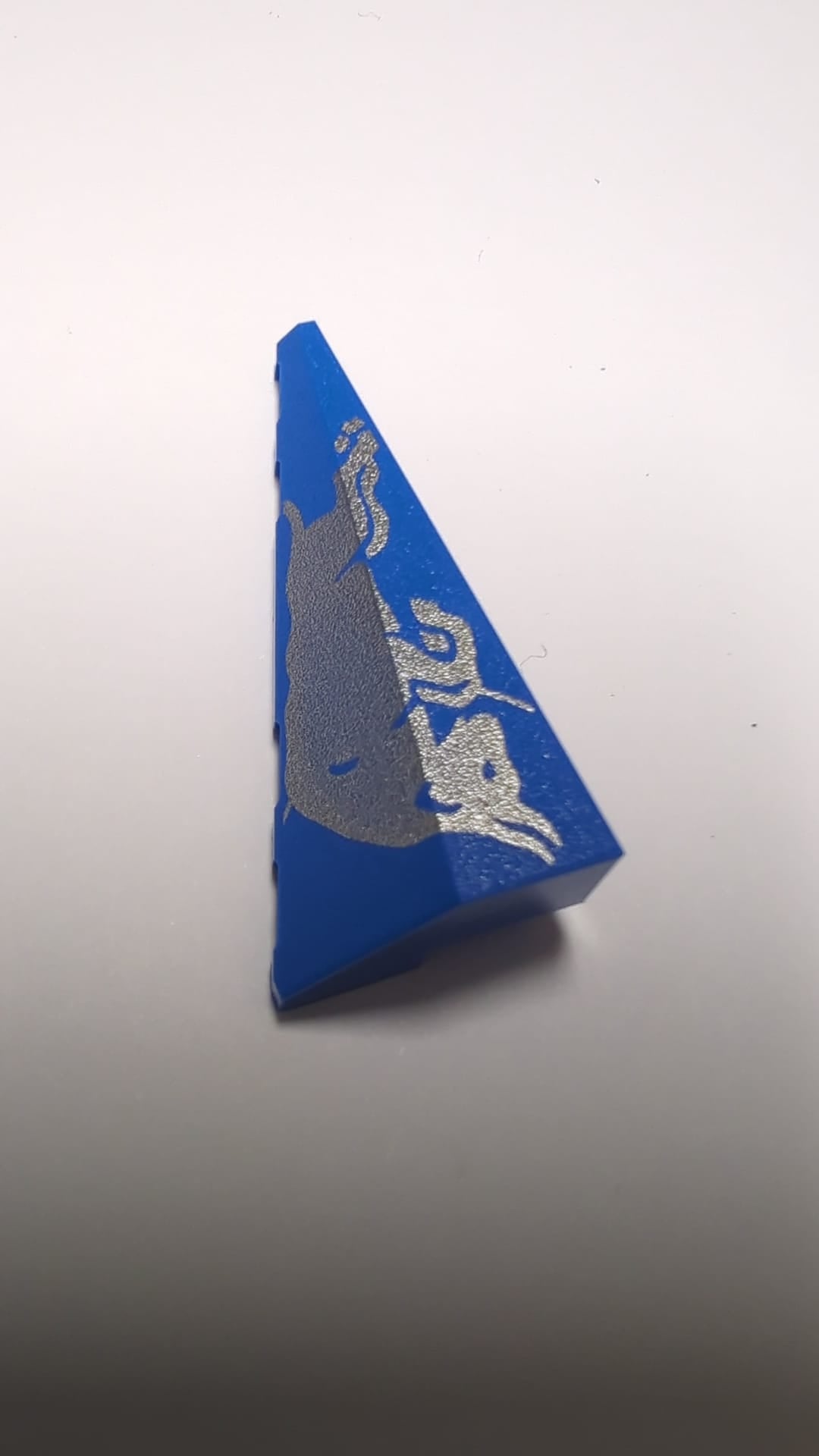 NEU Keil 5 x 2 Links mit Silberbullen-Muster blau