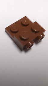 NEU Platte, modifiziert 2 x 2 x 2/3 mit 2 Noppen an der Seite neubraun