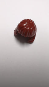 NEU Minifigur Haare, weiblich, mittlere Länge, hinter Ohr geklemmt dunkelorange