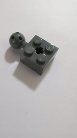 NEU Technic, Brick Modified 2 x 2 with Ball Joint and Axle Hole with 6 Holes in Ball neudunkelgrau