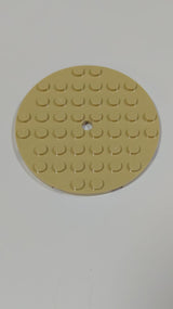 NEU Platte rund 8 x 8 mit Loch beige