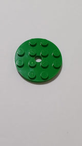 NEU Platte rund 4 x 4 mit Loch grün