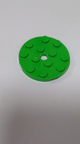 NEU Platte rund 4 x 4 mit Loch mediumgrün