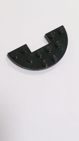 NEU Platte, rund halb 3 x 6 mit 1 x 2 Ausschnitt schwarz