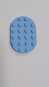 NEU Platte, rund 4 x 6 oval hellblau