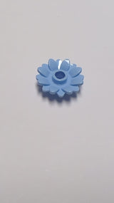 NEU Pflanze Blume 2 x 2 rund mit 16 Blütenblättern (Sonnenblume) mit offenem Noppen hellblau