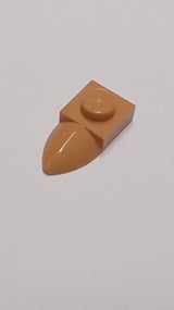 NEU Platte modifiziert 1 x 1 mit Zahn horizontal nougat