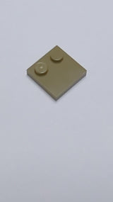 NEU Fliese, Modifiziert 2 x 2 mit Noppen am Rand dunkelbeige