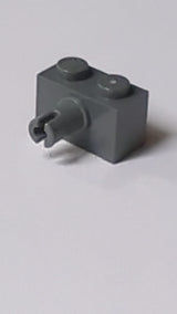 NEU 1 x 2 modifizierter Stein mit Pin neudunkelgrau