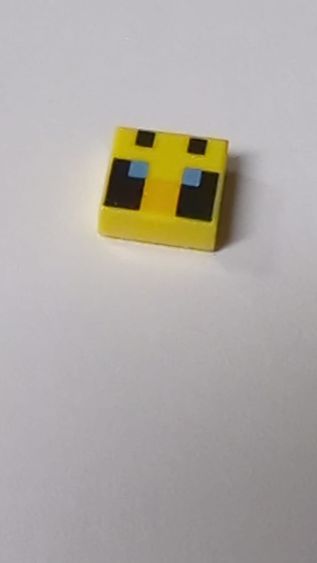 NEU 1 x 1 Fliese mit passiven Bienenaugen Minecraft pixeliertes Muster gelb