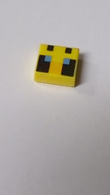 NEU 1 x 1 Fliese mit passiven Bienenaugen Minecraft pixeliertes Muster gelb