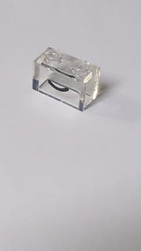 NEU Stein 1 x 2 ohne Bodentube mit schwarzem Lächeln und gebogenem Linienmuster transparent weiß