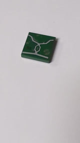 NEU Tile 2 x 2 with SW Mandalorian Boba Fett Armor Plates with Light Bluish Gray Lines, Silver Battle Damage and Agrarian Emblem Pattern dunkelgrün dark green