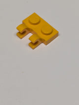 NEU Platte, modifiziert 1 x 2 mit 2 offenen O-Clips (horizontaler Griff) hellorange