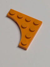 NEU Platte, modifiziert 4 x 4 mit 3 x 3 gebogenem Ausschnitt orange