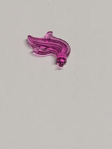 NEU Helmschmuck mit 3 Federn, Flamme, Wasser transparent knallpink