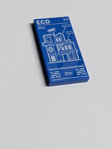NEU Fliese 2 x 4 mit weißem 'ECO 1:1' und Stadthochhaus (Set 60365) Muster blau