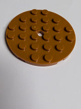 NEU Platte, rund 6 x 6 mit Loch dunkelorange