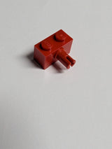 NEU Stein, modifiziert 1 x 2 mit Pin und Noppenhalter rot