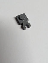 NEU Plate, Modified 1 x 1 with Open O Clip Thick (Vertical Grip) neudunkelgrau