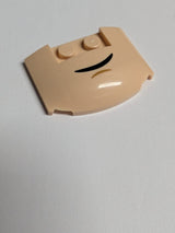 NEU Wedge 3 x 4 x 2/3 Triple Curved with Black Lopsided Grin and Medium Nougat Chin Dimple Pattern (HP Dobby Mouth) hellnougat light nougat