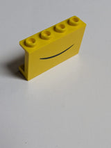 NEU Panel 1 x 4 x 2 with Side Supports - Hollow Studs with Closed Smile Pattern gelb yellow