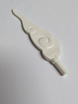 NEU Wave abgerundete gerade Wirbel mit Stangenende (Wolke / Windstoß) weiß