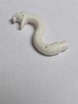 NEU Schlangenkopf mit offenem Mund, Zähnen und gebogen, mit Stab weiß