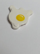 NEU Tile, Round 2 x 2 Splat with Side Extensions with Egg Yolk Pattern weiss white