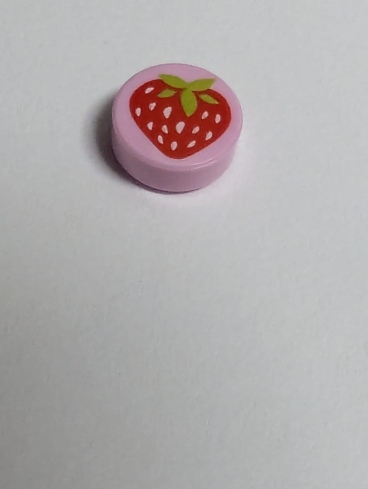 NEU Fliese, rund 1 x 1 mit Erdbeermuster rosa