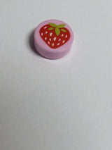 NEU Fliese, rund 1 x 1 mit Erdbeermuster rosa