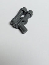NEU Minifigur, Waffe Pistole, Doppelläufige Pistole - Oberer Lauf mit 8 Rillen neudunkelgrau