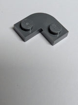 NEU Platte rund, Ecke 2 x 2 mit 1 x 1 Ausschnitt neudunkelgrau