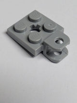 NEU Plate, Modified 2 x 2 with Tow Ball Socket, Short, Flattened with Holes and Axle Hole in Center neuhellgrau light bluish gray