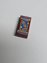 NEU Tile 1 x 2 with Groove with Peanuts Bag Package and Tan Peanuts on Blue Background Pattern dunkelrot dark red