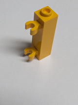 NEU Brick, Modified 1 x 1 x 3 with 2 Clips (Vertical Grip) - Hollow Stud hellorange bright light orange