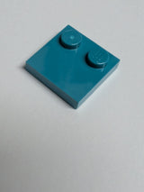 NEU Fliese, Modifiziert 2 x 2 mit Noppen am Rand türkis dark turquoise